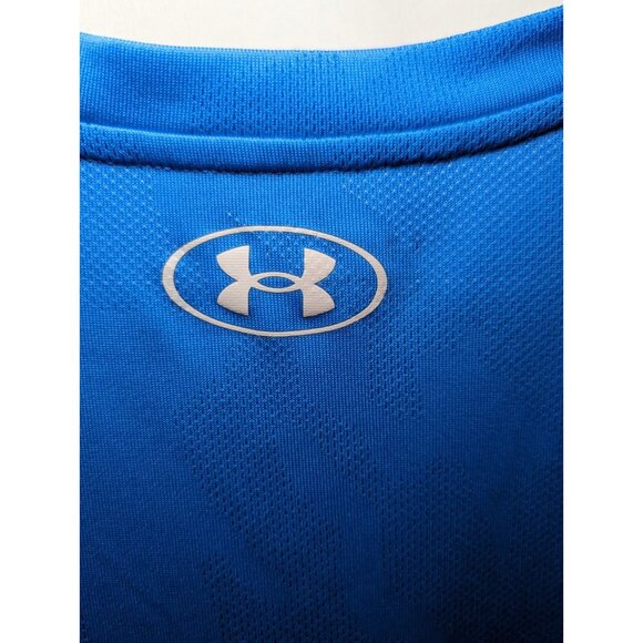 Under Armour Men's Size XXL Heat gear Blue Short Sleeve Shirt - Picture 10 of 14
